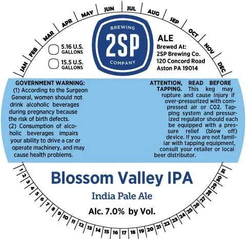 Blossom Valley IPA label