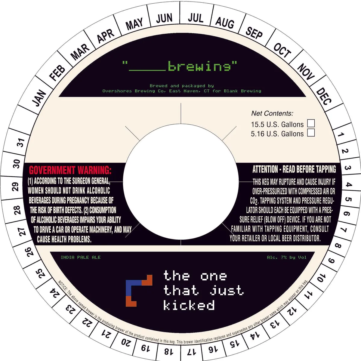 The One That Just Kicked label art — BLANK BREWING