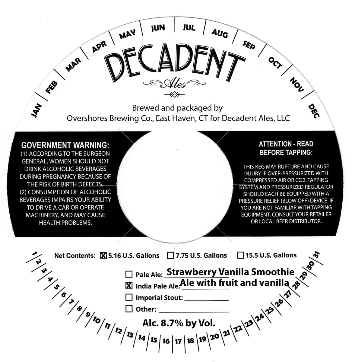 Strawberry Vanilla Smoothie label