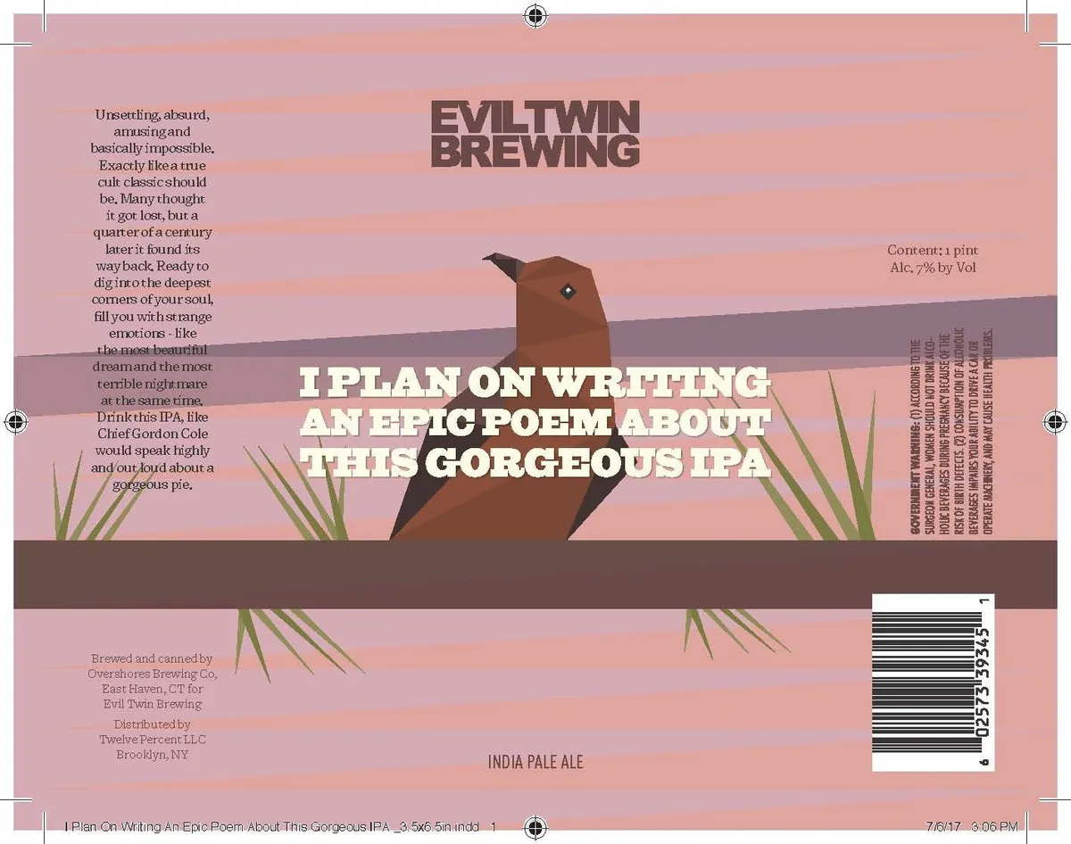 I Plan On Writing An Epic Poem label
