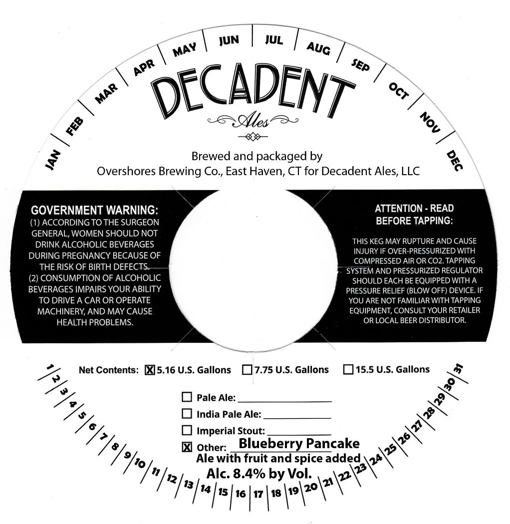 Blueberry Pancake label art — DECADENT