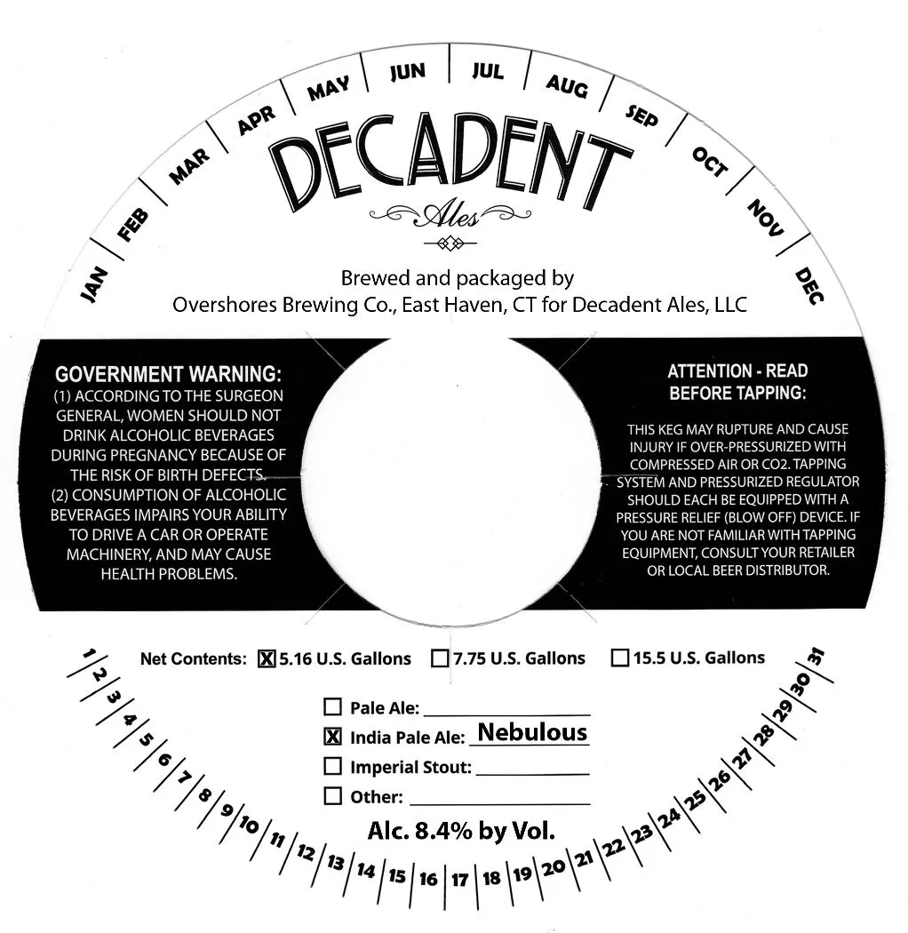 Nebulous label art — DECADENT ALES