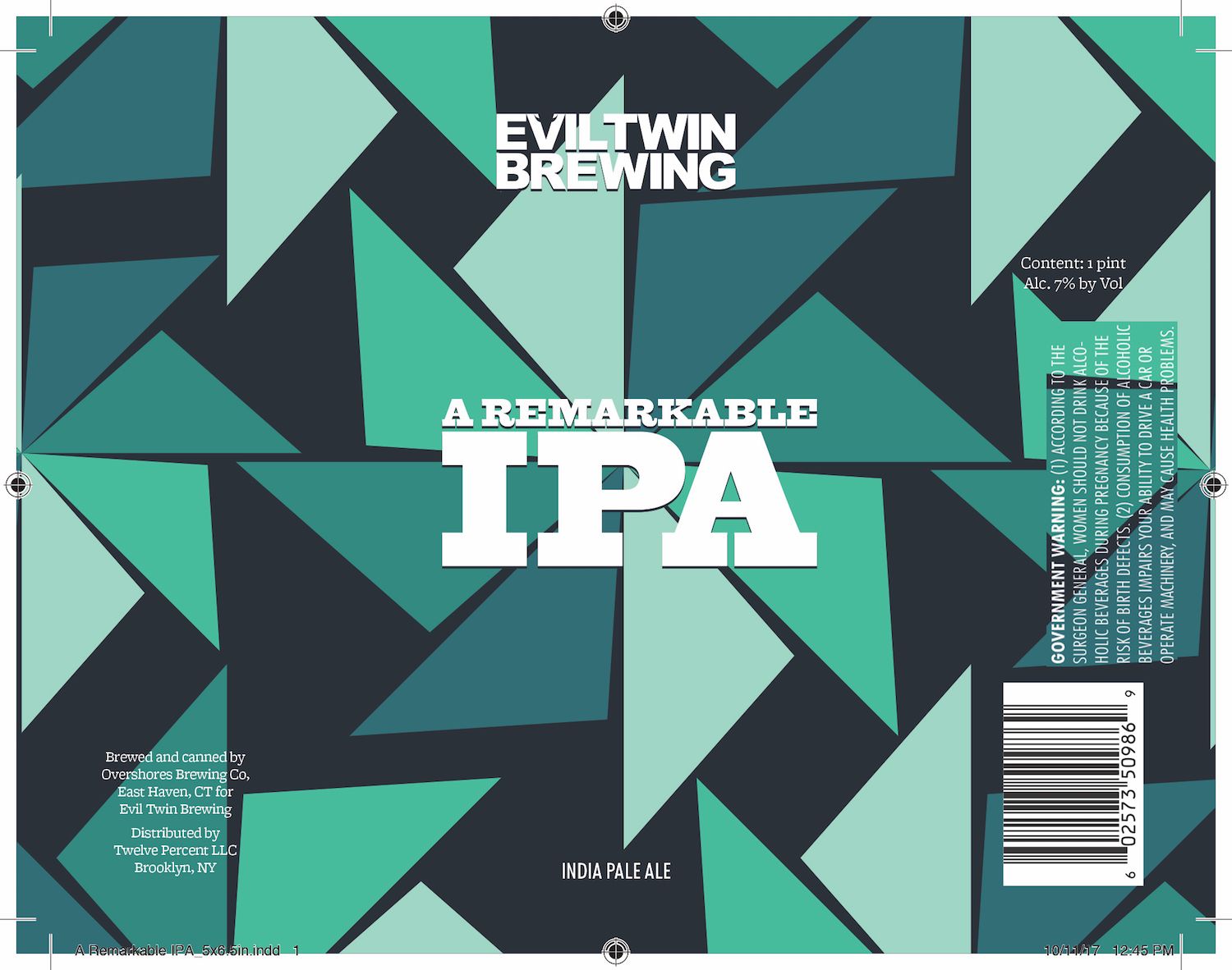 A Remarkable IPA — full label as filed with TTB