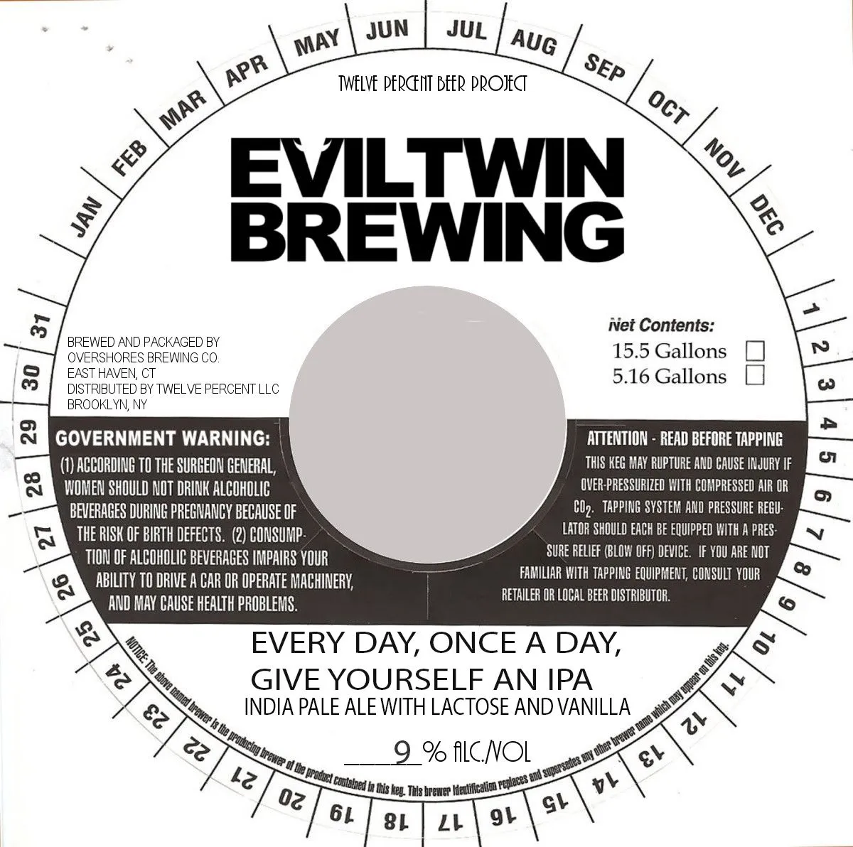 Every Day, Once A Day, Give Yourself An IPA label art — EVIL TWIN BREWING