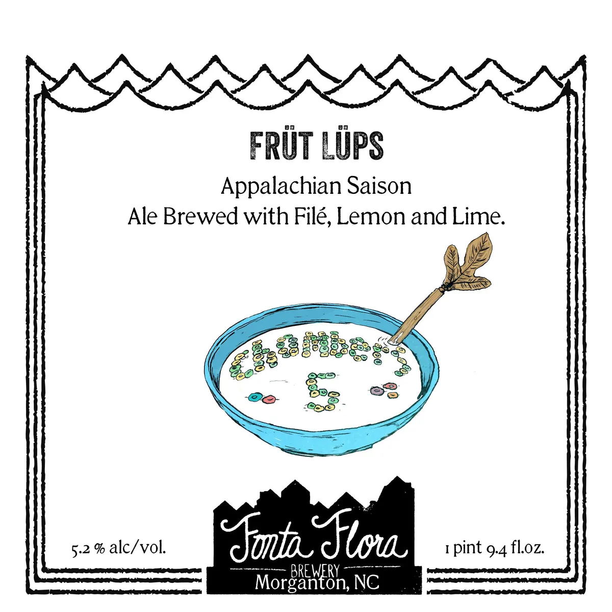 Früt Lüps label art — FONTA FLORA BREWERY