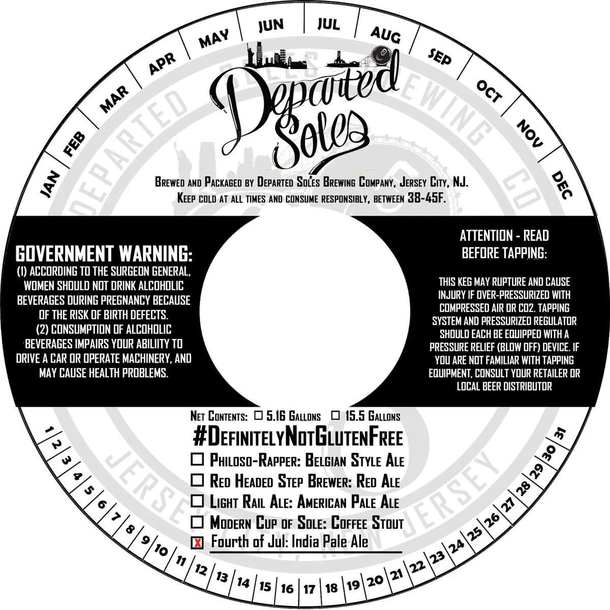 Fourth of Jul label art — DEPARTED SOLES BREWING COMPANY
