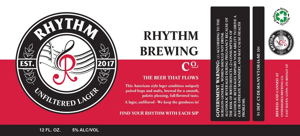 Unfiltered Lager label art — RHYTHM