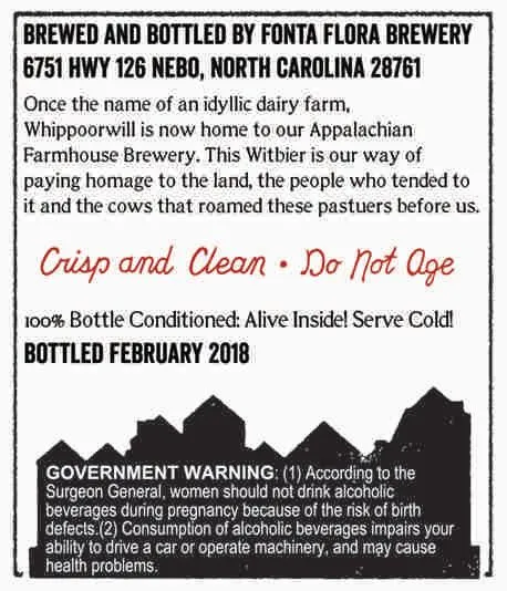 Whip-Poor-Will label art — FONTA FLORA BREWERY