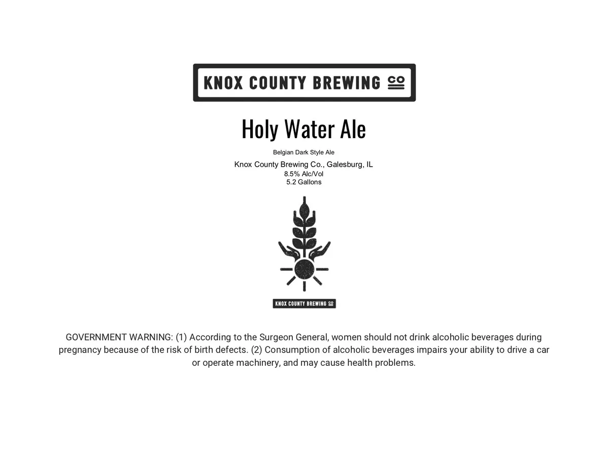 Holy Water Ale label