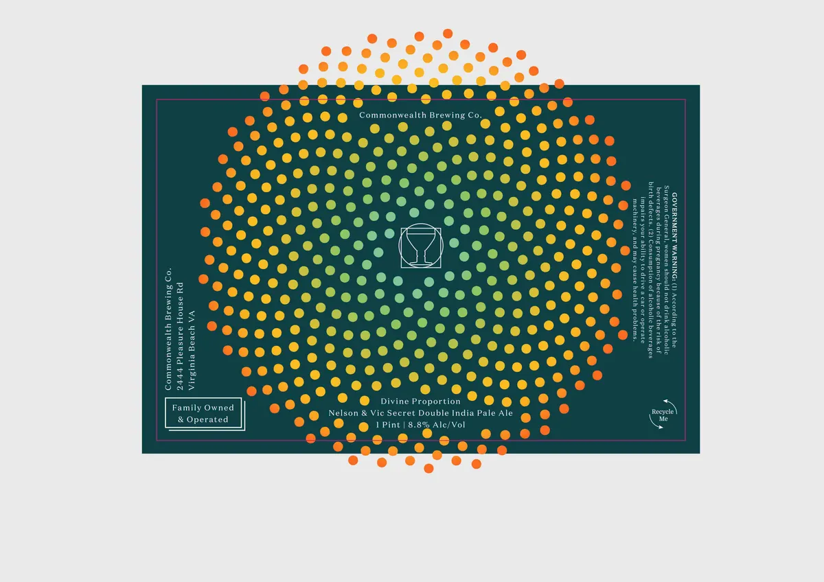 Divine Proportion label art — COMMONWEALTH BREWING CO