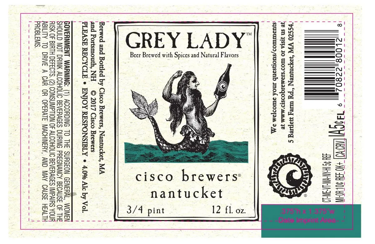 Grey Lady label art — CISCO BREWERS