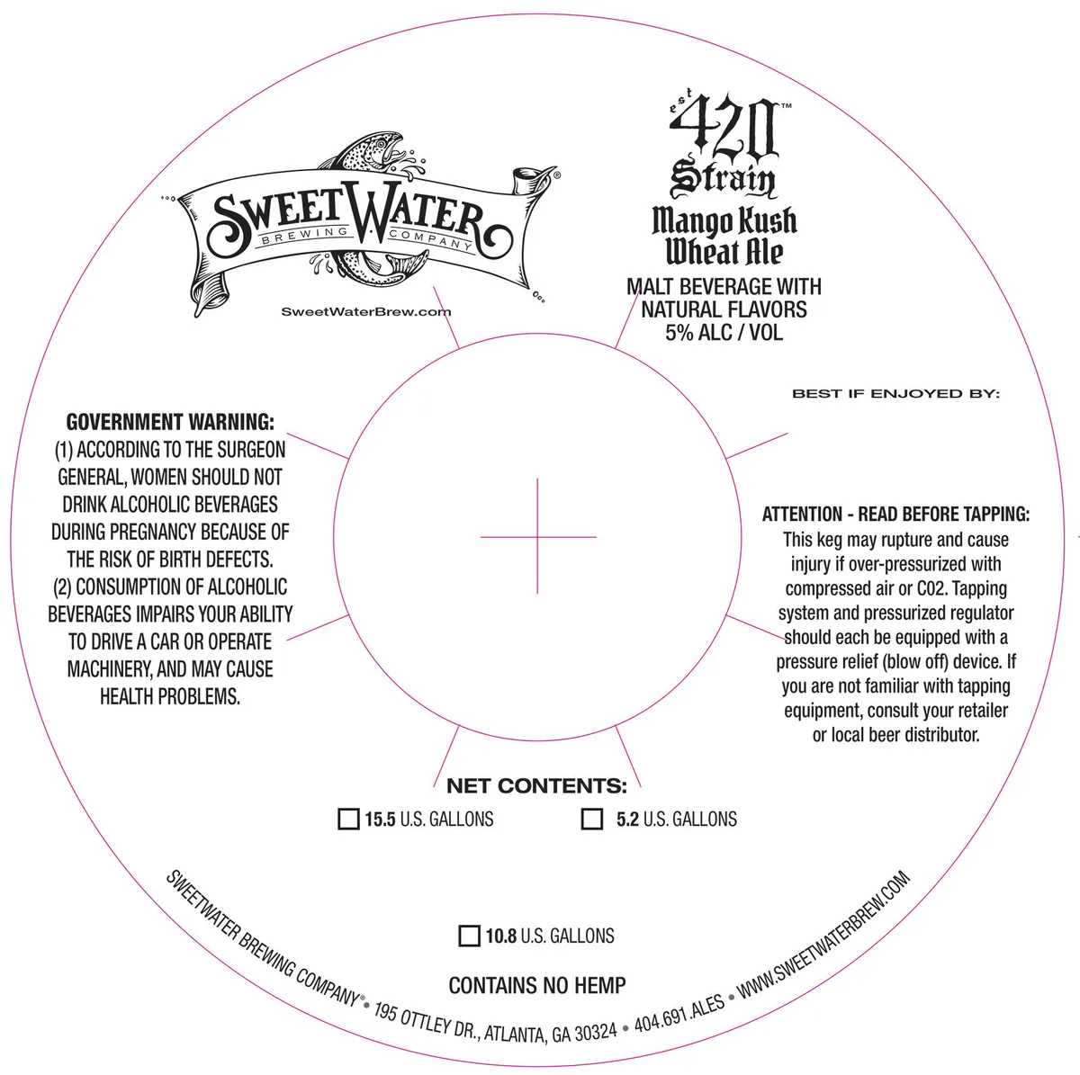 420 Strain Mango Kush Wheat Ale label art — SWEETWATER