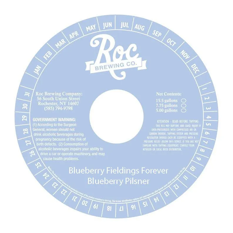 Blueberry Fieldings Forever Blueberry Pilsner label