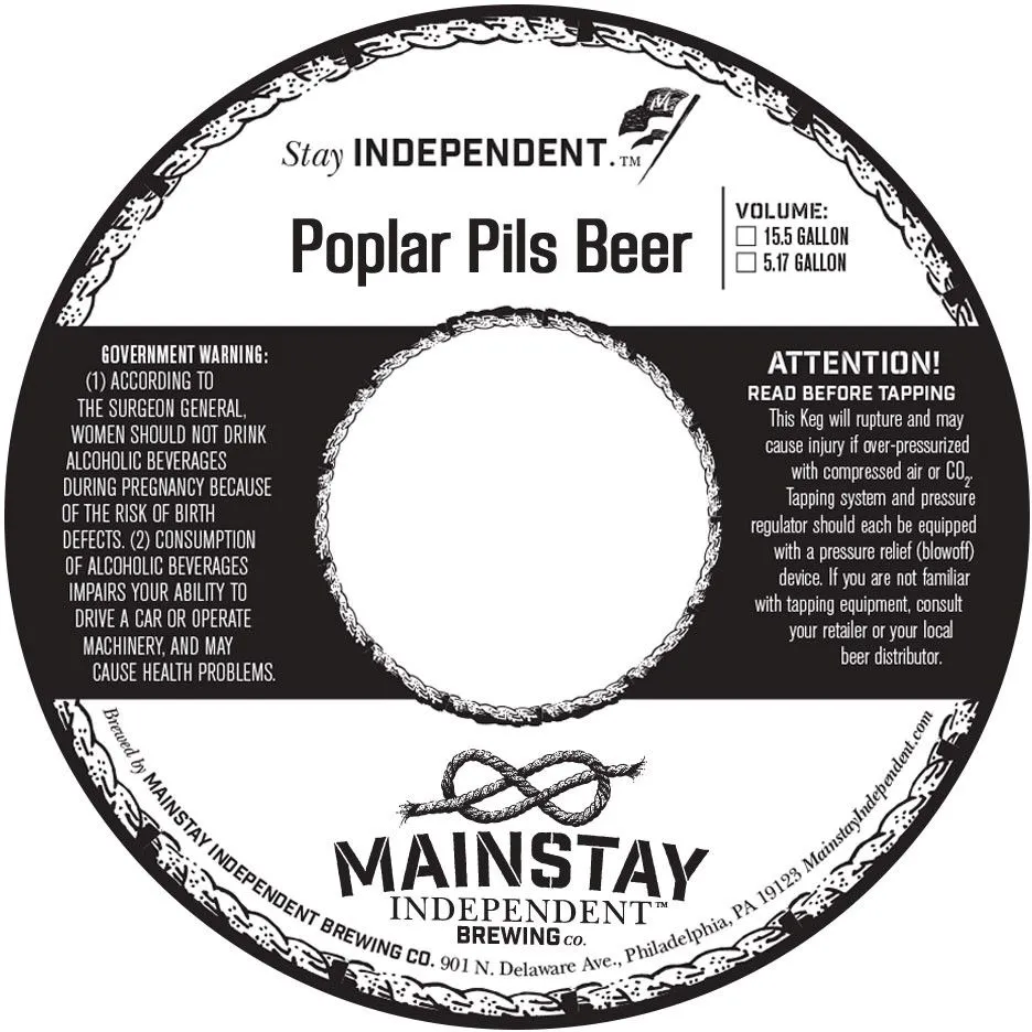 Poplar Pils Beer label