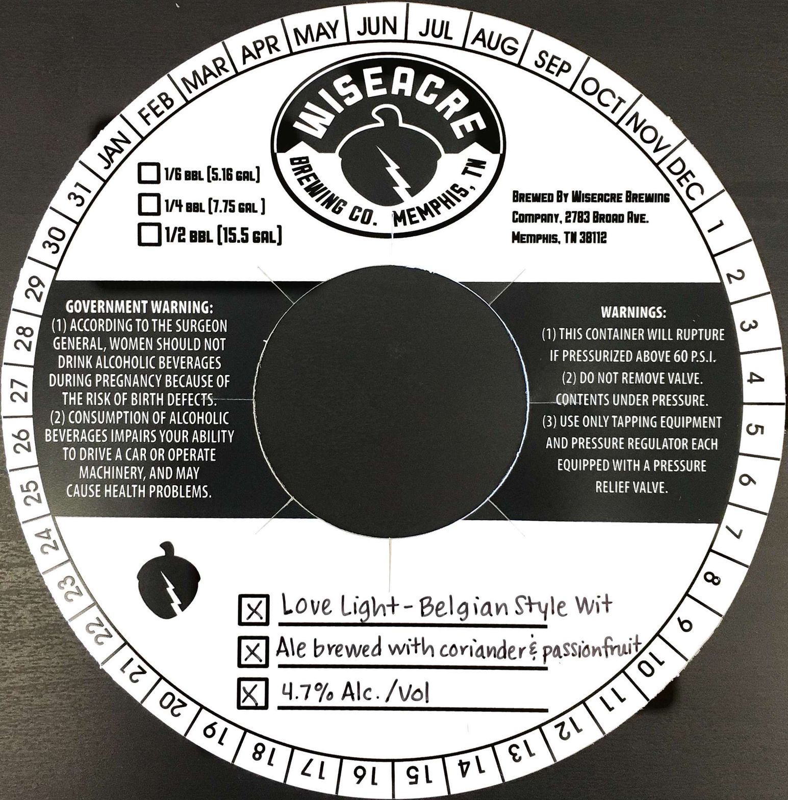 Love Light — full label as filed with TTB