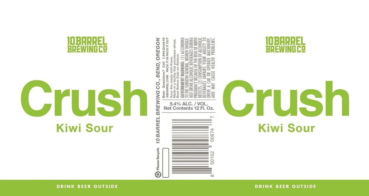 Crush Kiwi Sour label art — 10 BARREL BREWING CO.