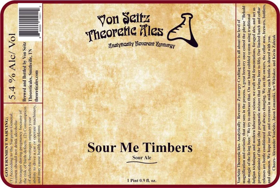 Sour Me Timbers label art — VON SEITZ THEORETIC ALES
