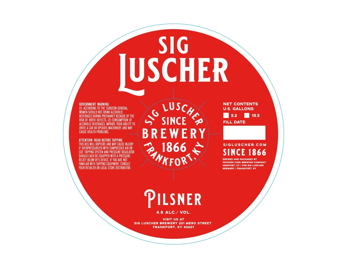 Sig Luscher Pilsner label art — SIG LUSCHER