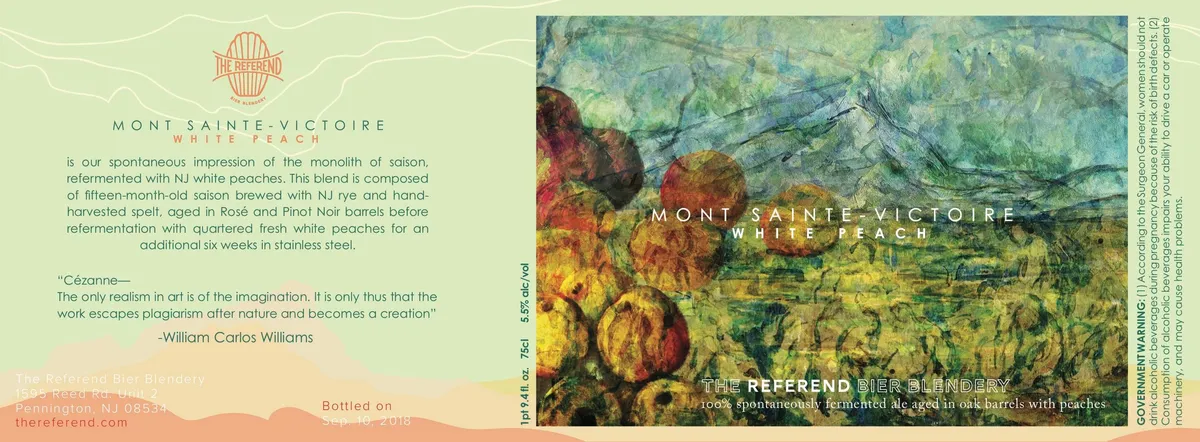 Mont Sainte-Victoire White Peach label art — MONT SAINTE-VICTOIRE WHITE PEACH