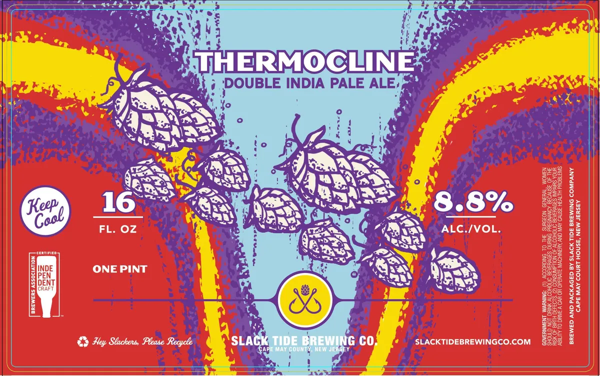 Thermocline Double India Pale Ale label art — THERMOCLINE DOUBLE INDIA PALE ALE