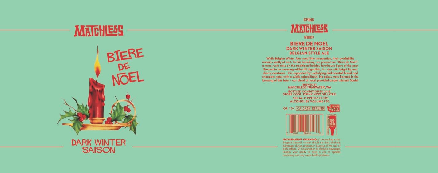 Biere De Noel Dark Winter Saison — full label as filed with TTB