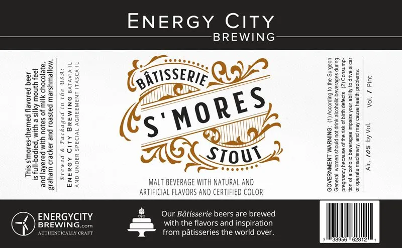 Bâtisserie S'mores Stout label