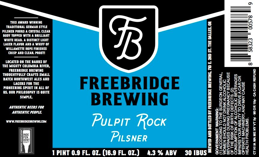 Pulpit Rock Pilsner — full label as filed with TTB