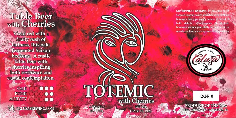 Totemic with Cherries label art — CALUSA BREWING