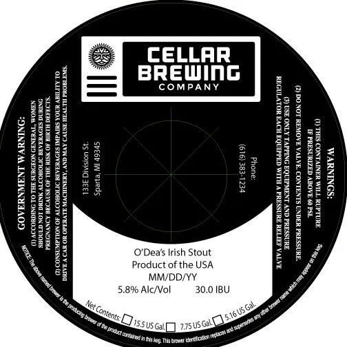 O'Dea's Irish Stout label