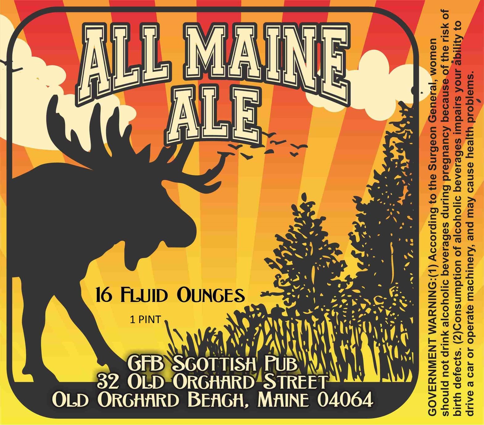 All Maine Ale — full label as filed with TTB