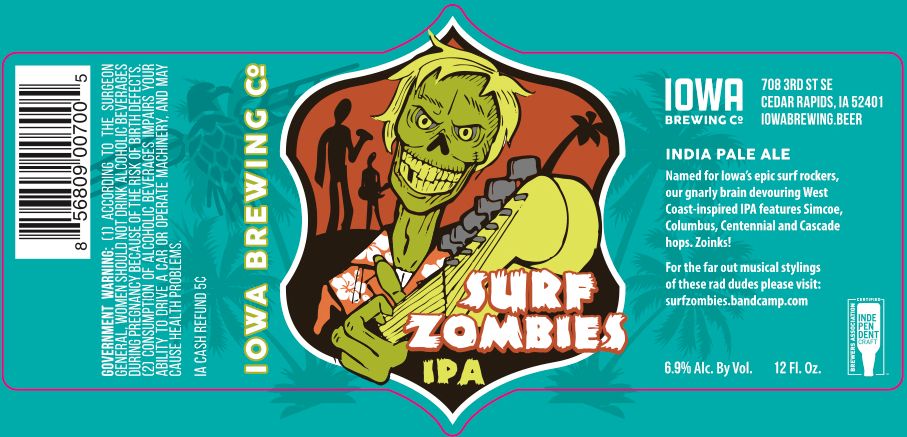Surf Zombies IPA — full label as filed with TTB