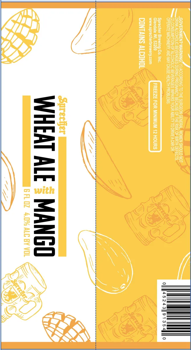 Wheat Ale with Mango label art — SPRECHER BREWING CO., INC.