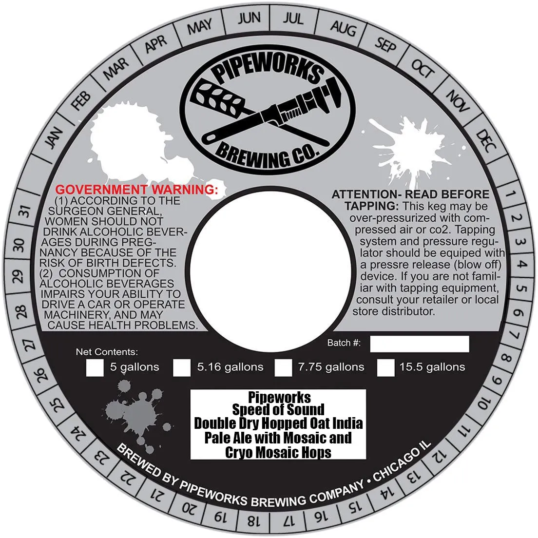 Speed of Sound label art — PIPEWORKS BREWING CO.