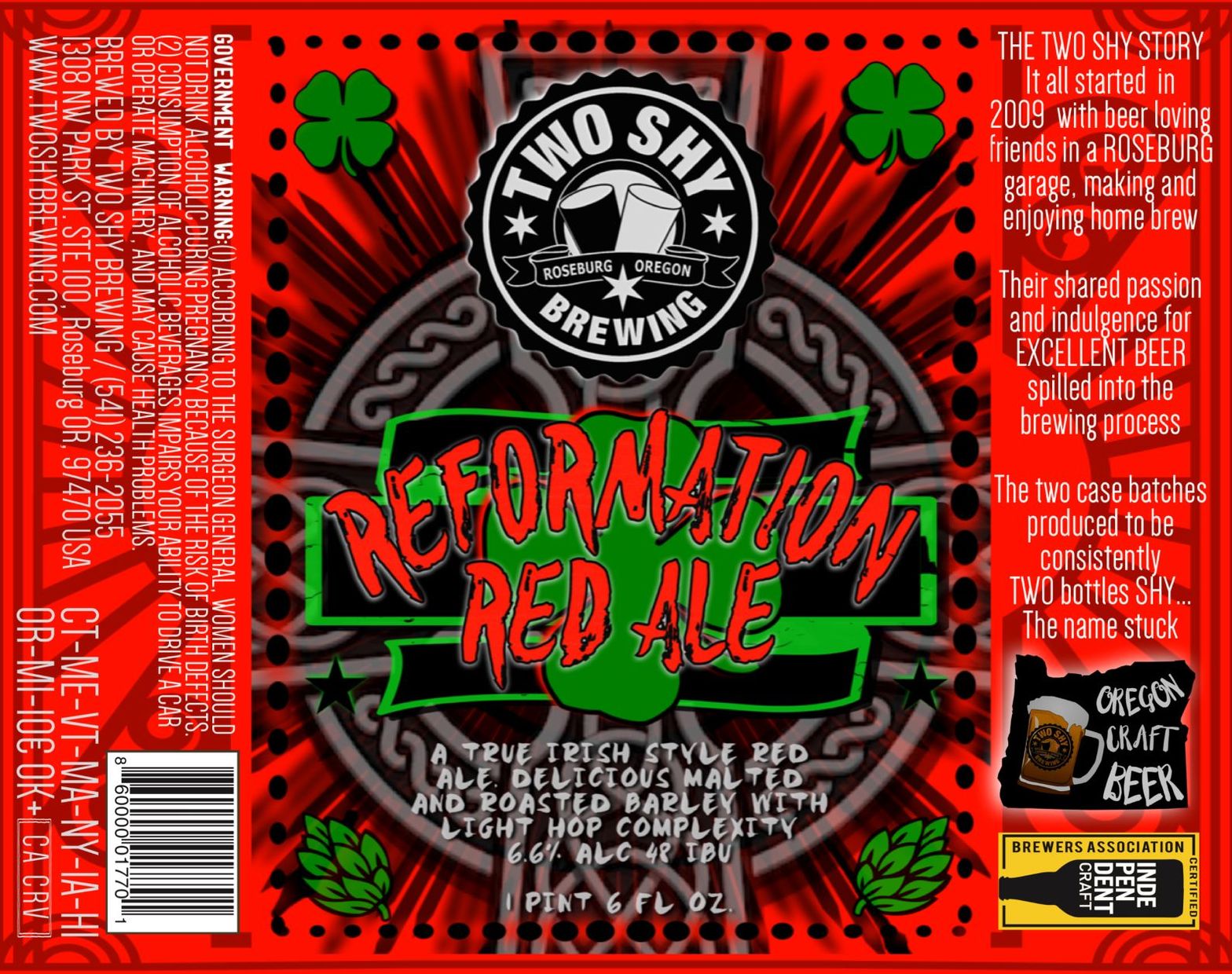 Reformation Red Ale — full label as filed with TTB