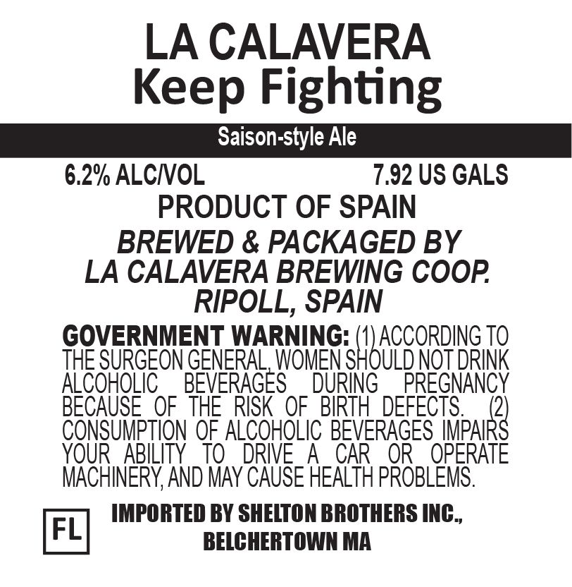 Keep Fighting — full label as filed with TTB