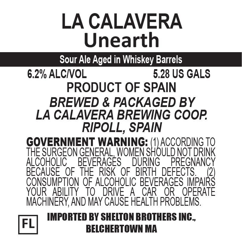 Unearth label art — LA CALAVERA BREWING COOP.