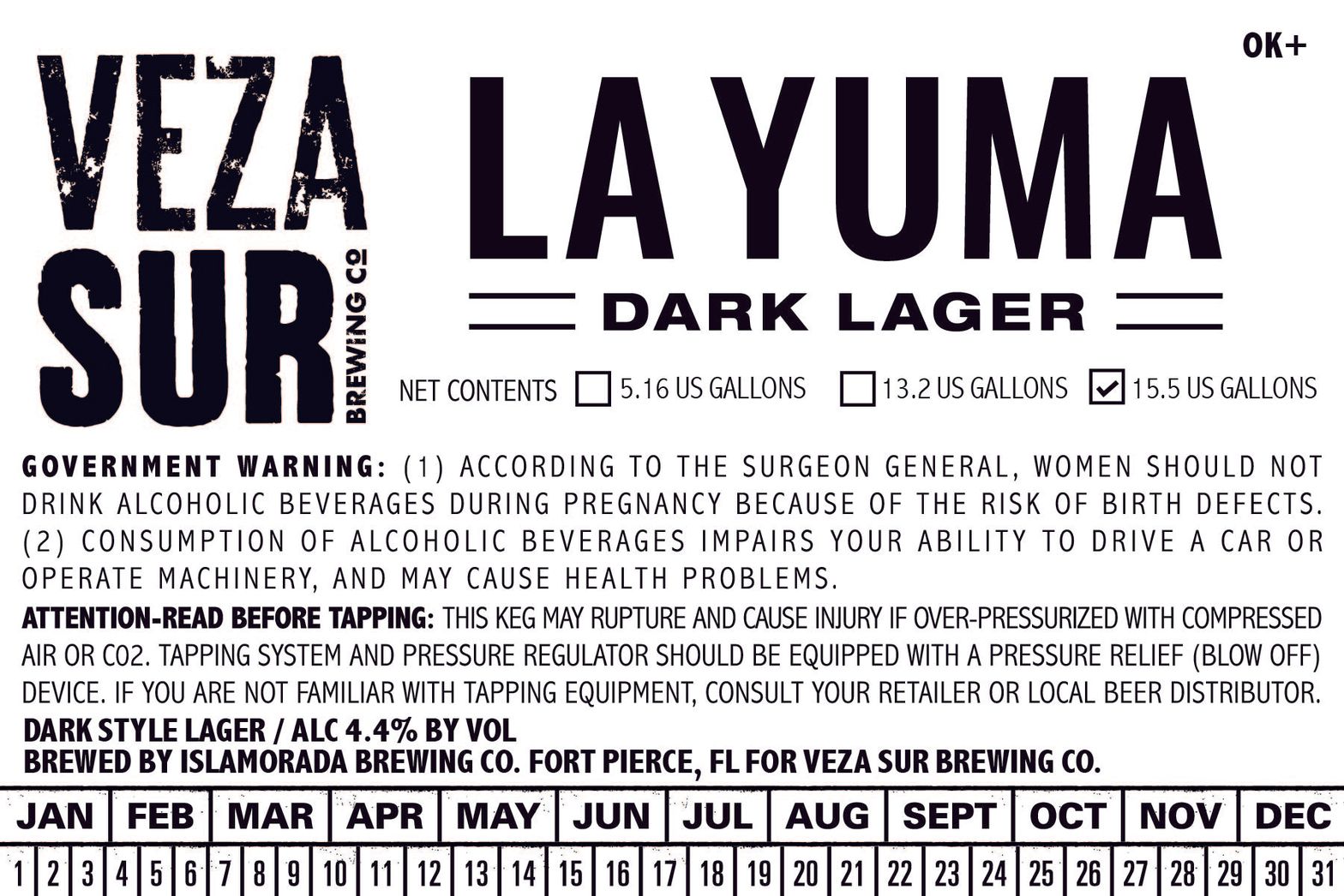 La Yuma — full label as filed with TTB