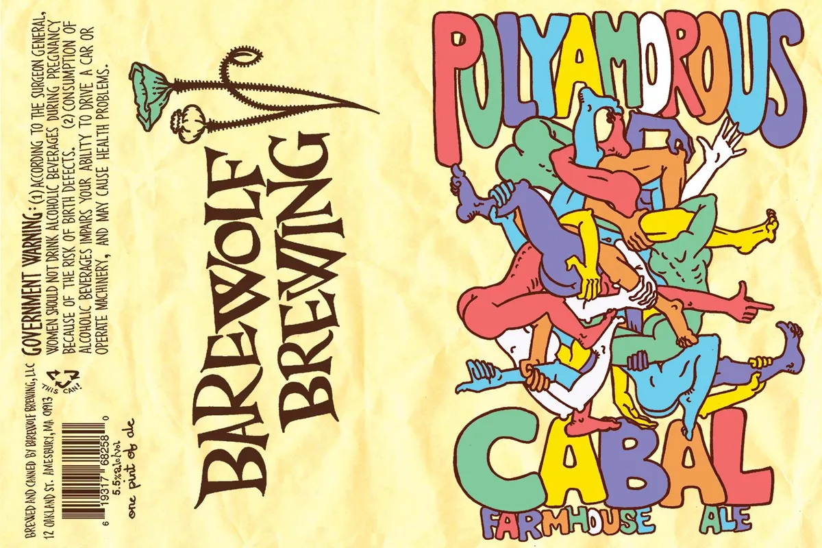 Polyamorous Cabal Farmhouse Ale label art — POLYAMOROUS CABAL FARMHOUSE ALE