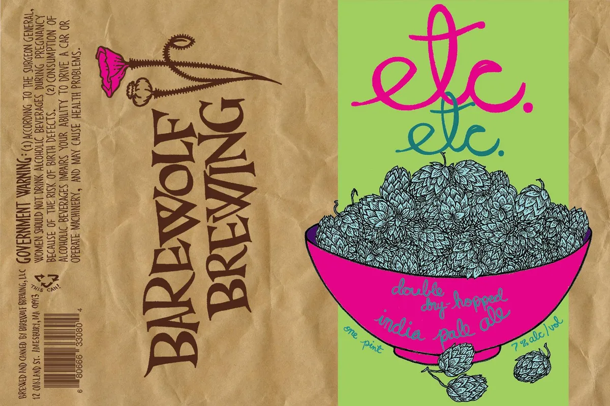 Etc. Etc. label art — ETC. ETC. DOUBLE DRY-HOPPED INDIA PALE ALE