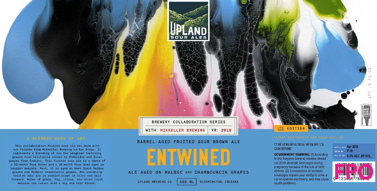 Entwined label art — UPLAND BREWING CO.