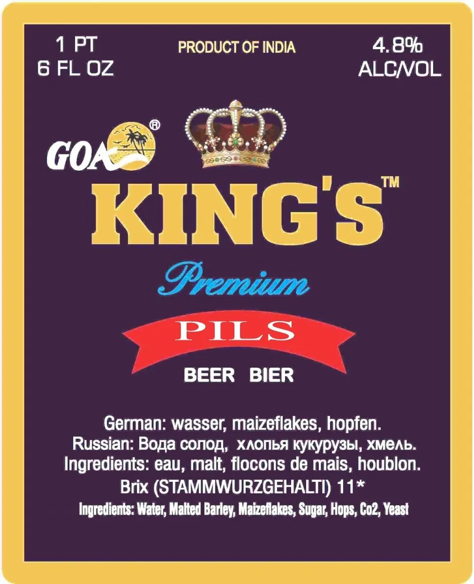 Goa King's Premium Pilsner label