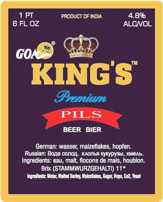 Goa King's Premium Pilsner label