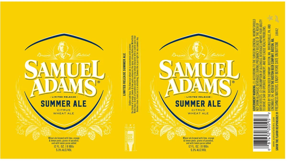 Samuel Adams Summer Ale label art — SAMUEL ADAMS