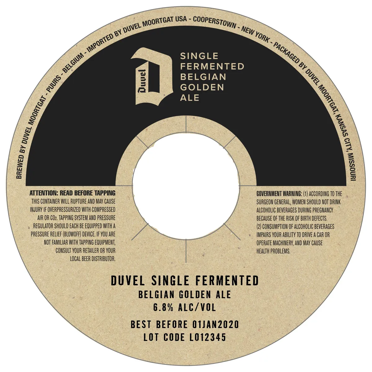 Duvel Single Fermented label art — DUVEL
