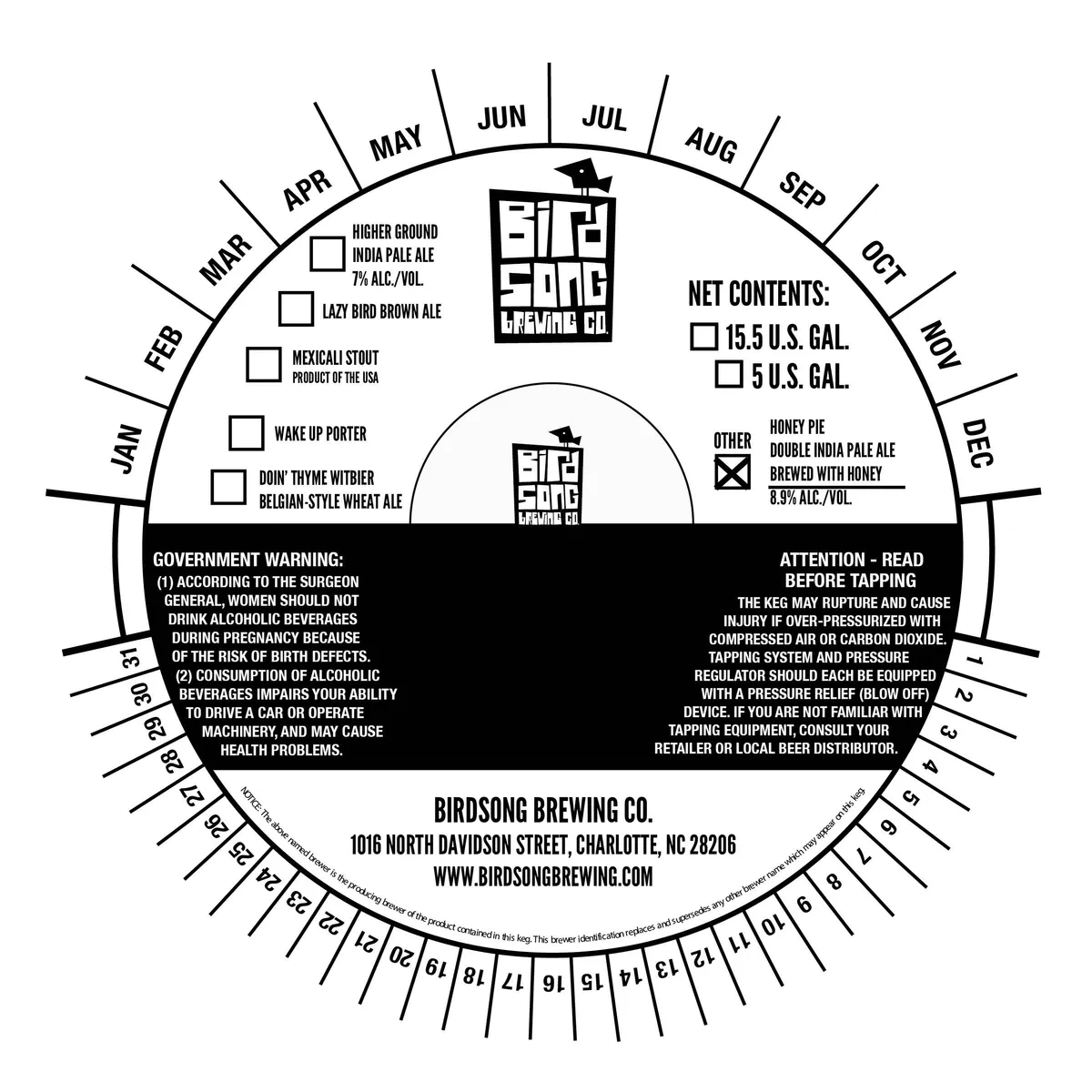 Honey Pie label art — BIRDSONG BREWING CO.