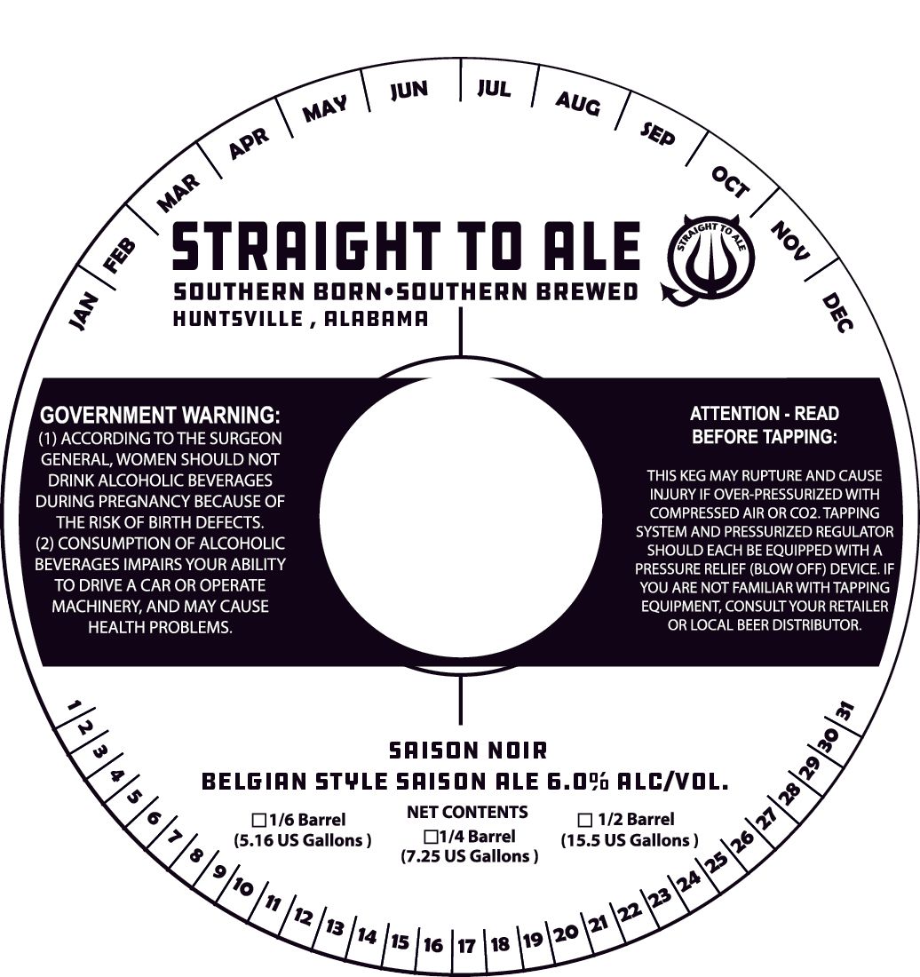 Saison Noir — full label as filed with TTB