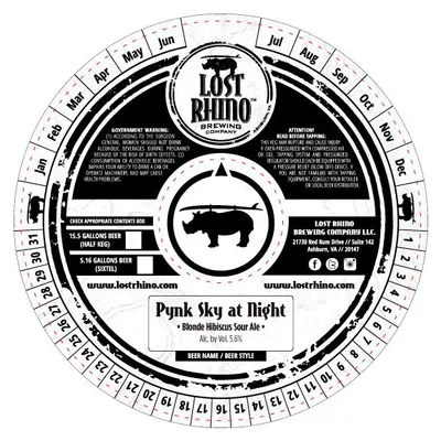 Pynk Sky at Night label