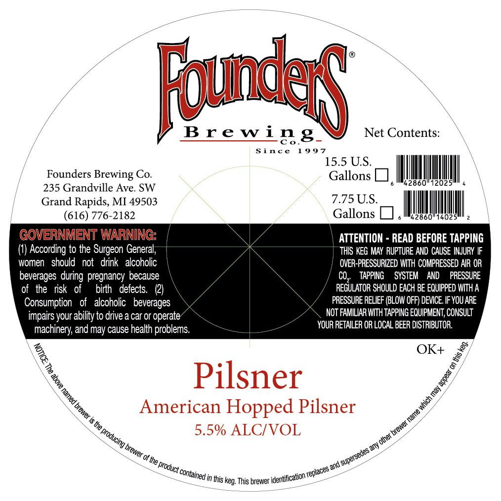 Pilsner — full label as filed with TTB