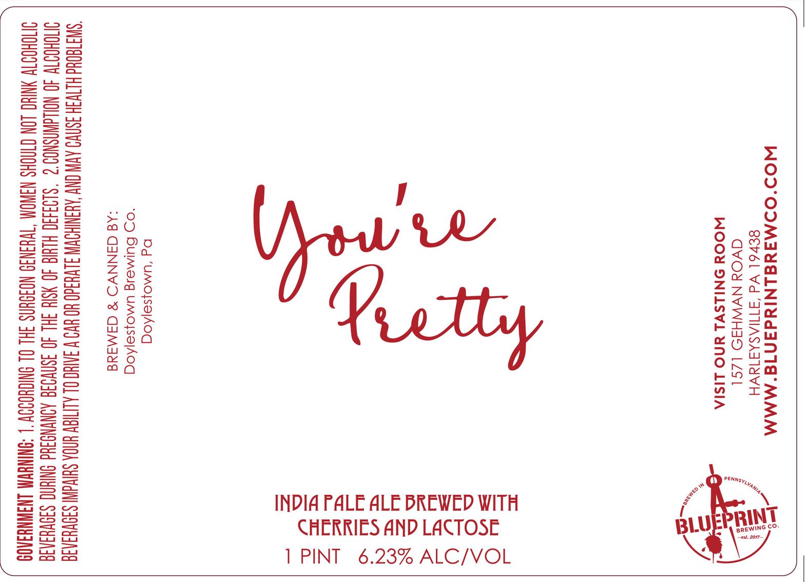 You're Pretty — full label as filed with TTB
