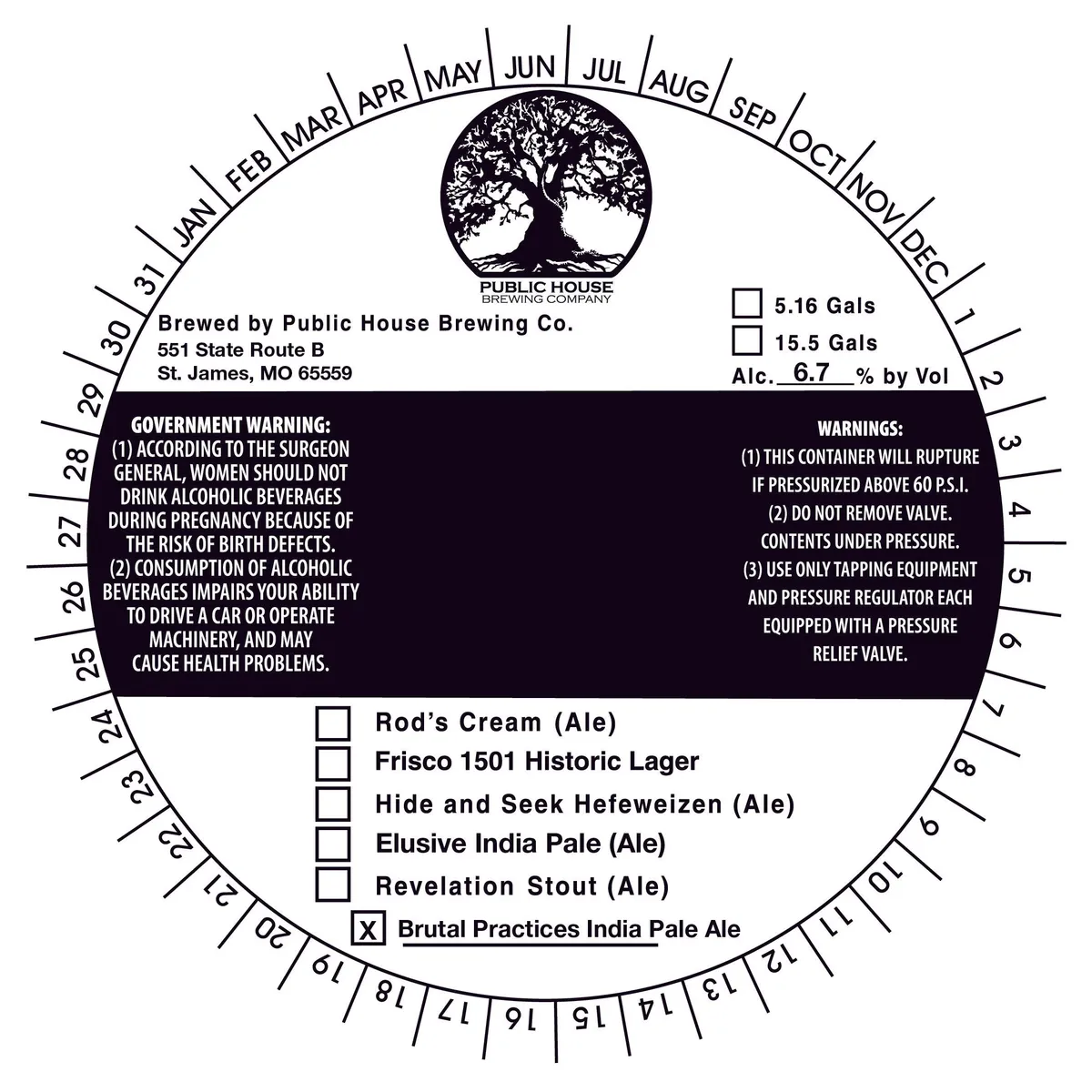 Brutal Practices India Pale Ale label art — PUBLIC HOUSE BREWING COMPANY